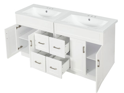 Bathroom Vanity With 2 Doors, 2 Drawers, Adjustable Shelf, Hidden Slides & Soft Close Hinges