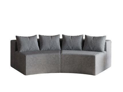 Curved Sectional Sofa With 4 Pillows, Modular Semi Circular Design