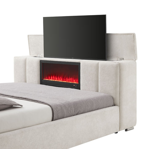Sacha - Bed With TV Lift And Fireplace
