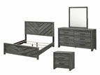 Dark Gray / 4 Pc. Bed, Nightstand, Dresser, Mirror / Twin