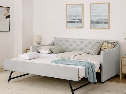 Daybed With Pop Up Trundle And USB Charging Armrest
