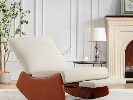 Modern Rocking Chair Recliner, Comfy Rocker Nursery Chair With Footrest, Accent Reading Chair, Upholstered Lounge Chair For Relaxing, Resting, Soft Padded Rocker For Indoor Living Room Bedroom