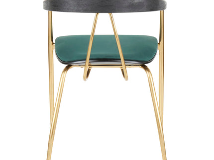 Vanessa - Contemporary Chair (Set of 2) - Gold / Green - Black
