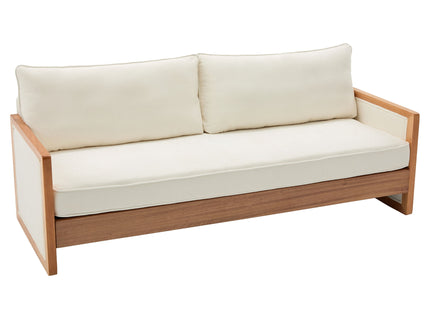 Modern 3 Seater Sofa With Wood Armrests