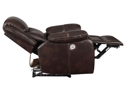 Salerno - Upholstered Power Recliner Chair With USB Charging - Dark Brown