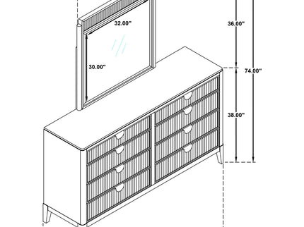 Ennis - 8 Drawer Dresser With Mirror - Black