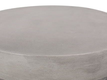Outdoor Lightweight End Table Round Concrete Outdoor Side Table - Natural