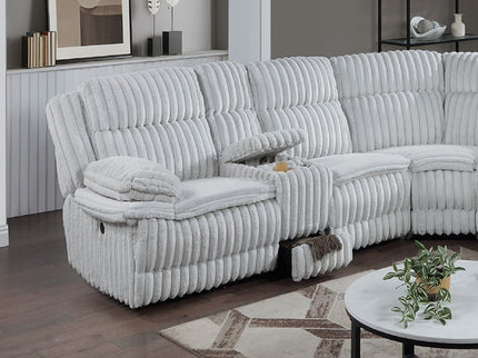 U-Shaped Sectional Sofa With Console Cup Holder, Storage Drawer, Manual Reclining