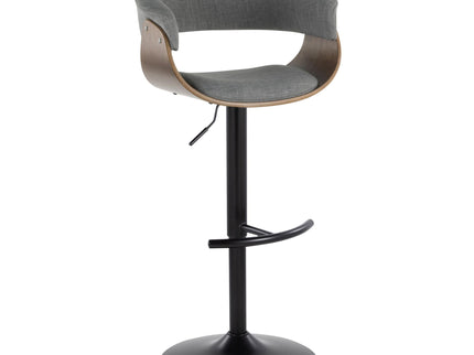 Vintage Mod - Mid Century Modern Adjustable Height Barstool With Swivel & Rounded T Footrest (Set of 2)