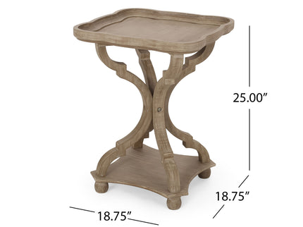 French Country Accent Table With Hourglass Design - Natural
