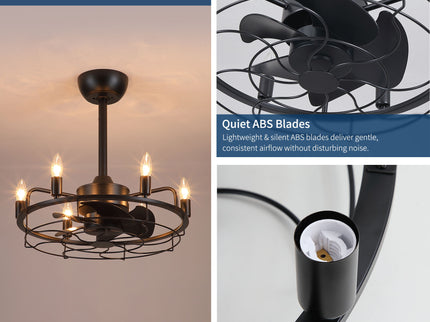 Modern Farmhouse Ceiling Fan, Adjustable Hanging