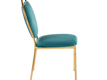 Keyhole - Contemporay / Glam Dining Chair (Set of 2) - Gold / Green
