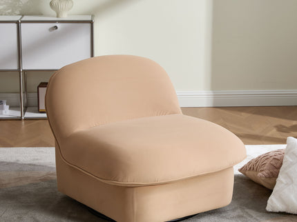 Pumpkin Shaped Swivel Accent Chair, 360 Degree Rotation For Living Room