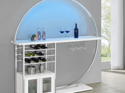 Casey - 2 Door Home Bar Storage Bar With Customizable Lighting - White