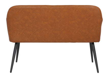 Daniella - Industrial High Back Bench - Black / Camel