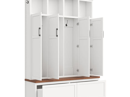 Hall Tree With 4 Hidden Cabinets