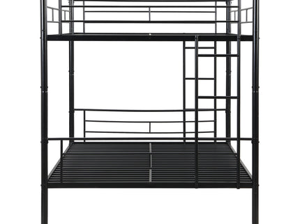 Modern Metal Bunk Bed, Full Over Full, No Box Spring Needed - Black