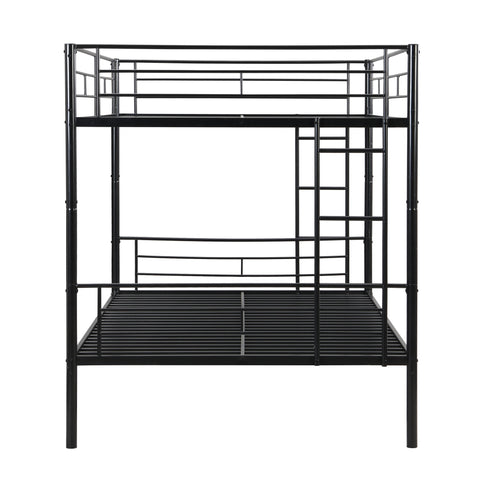 Modern Metal Bunk Bed, Full Over Full, No Box Spring Needed - Black