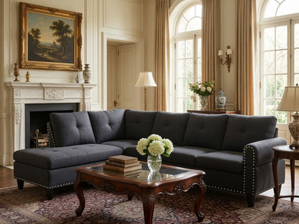 L - Shaped Sectional Sofa With Movable Left Chaise
