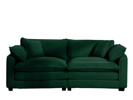 Modern 2 Seater With 4 Pillows, Upholstered Deep Seating Loveseat