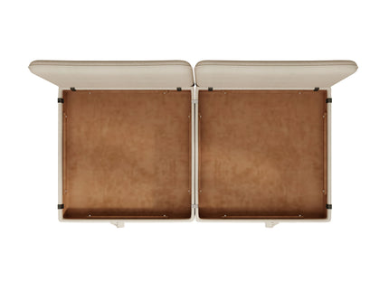 Modular Sectional Sofa With Storage, Convertible 2 Seater Sleeper Sofa - Beige