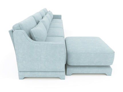 Stylish Sofa With Ottoman And Lumbar Pillows, Ergonomic Design