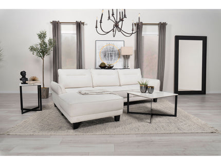 Granholm - Upholstered Curved Arm Sectional Sofa - White