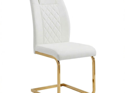 High Back Dining Chairs For Dining & Kitchen Room (Set of 4) - Golden / White