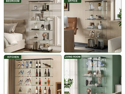 Display Cabinet With Shelf Double Doors And Lock