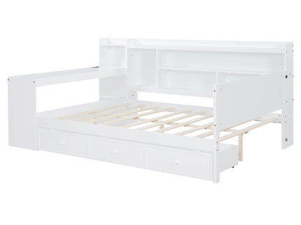 Daybed With 3 Drawers USB Ports And Desk