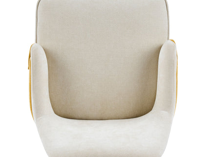 Indoor Dining Chair (Set of 2) With Sturdy Frame - Beige / Yellow