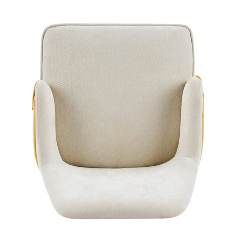 Indoor Dining Chair (Set of 2) With Sturdy Frame - Beige / Yellow