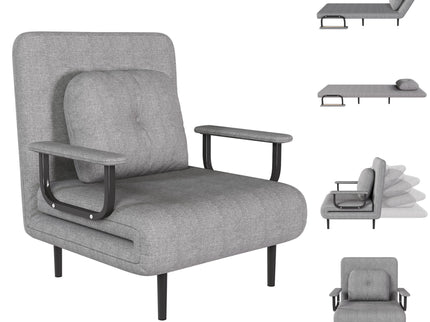 3 In 1 Convertible Folding Sofa Bed With Adjustable Backrest And Pillow