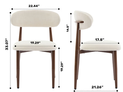 Upholstered Dining Chairs For Dining Room (Set of 2) - Beige