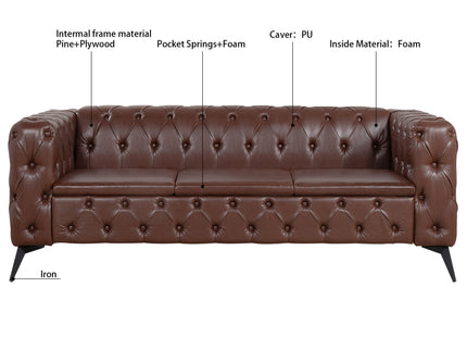 Square Arm Removable Cushion 3 Seater Sofa