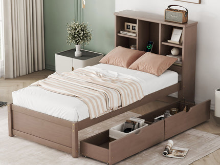 Bed Frame With Built In USB Port And 2 Drawers
