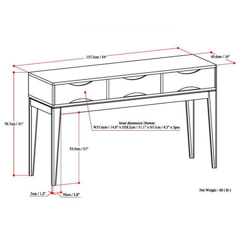 Harper - Handcrafted Console Sofa Table
