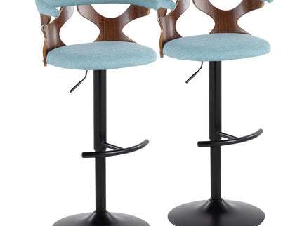 Gardenia - Contemporary Adjustable Barstool, Swivel With Rounded T Footrest (Set of 2)