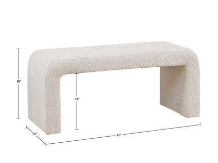 Modern Contemporary Boucle Waterfall Bench
