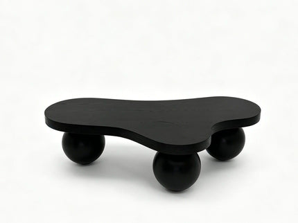 Cloud Shaped Coffee Table & 3 Ball Legs For Living Room - Black