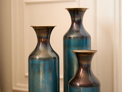 Modern Droplet Shaped Floor Vase Set, 3 Piece Home Decor