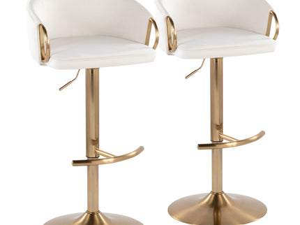 Claire - Contemporary / Glam Adjustable Bar Stool (Set of 2)