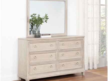 Wedner - 6 Drawer Dresser With Mirror - Oak