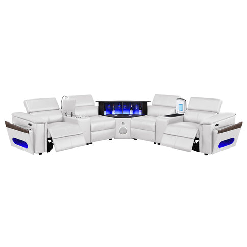 Nova - Sectional With Bluetooth Speaker, LED And Lifting Wine Cabinet