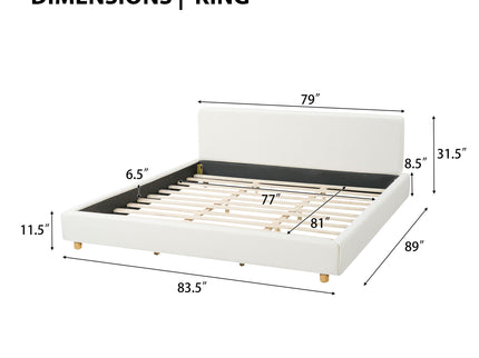 Upholstered Platform Bed Frame With Thick Headboard