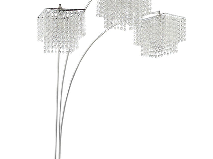 Bali - Shores Hanging Crystal Arc Floor Lamp Floor Lamp - Chrome