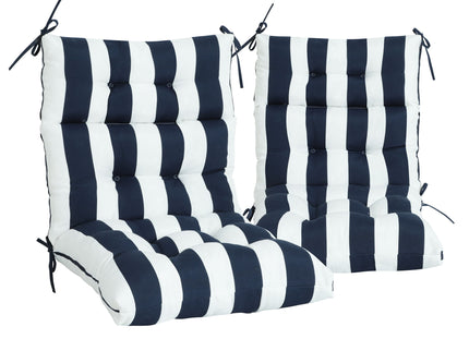 2 Piece High Back Patio Chair Cushion Set, Tufted Adirondack And Rocking Chair Cushions