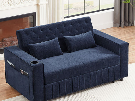 Pull-Out Sofa Bed Convertible Couch With Adjustable Backrest For Living Room