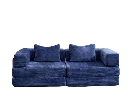 Convertible Floor Sofa Bed With Pillow Back Support Armrest