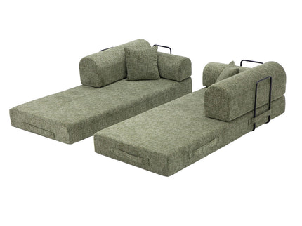 Modern 2 Tone Fabric Convertible Sleeper Sofa Bed